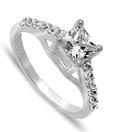 Revlis Rhodium Plated Square CZ Ring