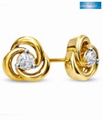 Sanskruti Real Diamond Golden Flower Earrings
