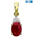 Sanskruti Diamond & Ruby Yellow Gold Pendant