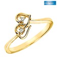 Sanskruti Yellow Gold Dual Heart Diamond Ring