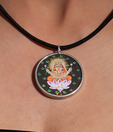 Silver Centrre Auspicious Goddess Laxmi Pendant