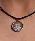 Silver Centrre Auspicious Radha Krishna Pendant