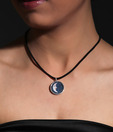Silver Centrre Luminous Moon Pendant