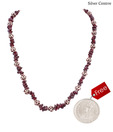 Silver Centrre Silver and Garnet Necklace with free silver coin