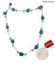 Silver Centrre Silver and Turquoise Necklace with free silver coin