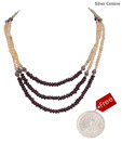 Silver Centrre Silver, Garnet, Peridot and Citrine Necklace with free silver coin