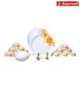Superware 20 Pcs White & Orange Melamine Dinner Set