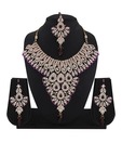 Variation Purple Radiance Patwa Necklace Set with Maangtika
