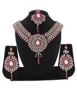 Variation Grandeur Pink Fashion Patwa Necklace Set with Maangtika