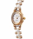 Oleva Elegant White & Gold Pearl Bracelet Watch