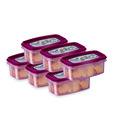 Prime Houseware Modular Food Containers 6 Pcs. Set- Wine Colour