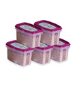 Prime Houseware Multi-utility Containers 5 Pcs. Set- Wine Colour