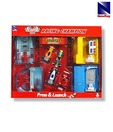 NewRay Die-Cast Press & Launch Play Set With 4 Systems & 4 Cars