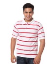 Weardo White-Red Polo Neck T-Shirt