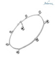 Johareez Striking Rhodium Plated Sterling Silver Anklets Pair
