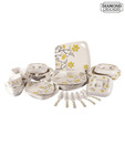 Diamond Crockery Yellow Floral Dinner Set - 40 Pcs