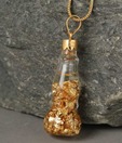 Ziveg Gold Flakes Filled Magic Bottle Pendant