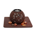 Tattvah Stone Studded Wooden T-Lite Holder- Brown