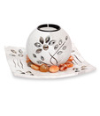 Tattvah Stone Studded Wooden T-Lite Holder- White