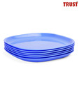 Trust Square Quarter Plates Blue - Set Of 6