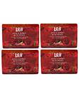 Lass Naturals Rose & Honey With Petals Soap - 4 Pc Set 500G