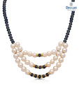 Deccan Pearls Blue Crystal & Pearl Royal Necklace