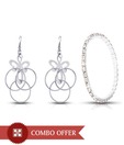 A3 Silver Butterfly Earrings & CZ Bangle Combo