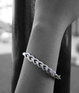 Erato Heart Design Golden Plated CZ Sterling Silver Bracelet