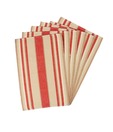Amaraa Beige & Red Striped Placemats- 6 Pcs