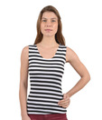 Fab Alley White-Black Striped Tank Top