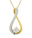 Mi Pearls Classy Curvaceous Diamond & Gold Pendant