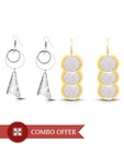 A3 Silver & Golden Earrings Combo