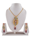 Adhira Ethnic Golden Plated Pendant Set