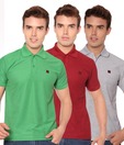 Rudham Green, Maroon & Grey Pack of 3 Polo T-Shirts