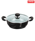Vinod Black Pearl Deep Kadai With Lid- 34 cm