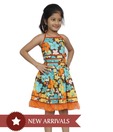 Kilkari Orange Strap Haulter Frock For Kids