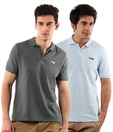 T-Go Grey-Blue Pack of Polo T-Shirts