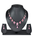 Aakshi Pink Drop Stone Beautiful Necklace Set