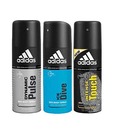 Adidas Dynamic Pulse, Ice Dive & Intense touch Deodorant for Men-150ml Each
