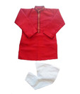 DotnDitto Red & White Ethnic Kurta Pajama Set For Kids