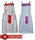 HandloomWala Multi-colour Striped Apron Combo- 2 Pcs
