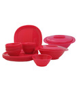 Incrizma Red 22 Pcs Square Dinner Set