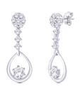 Peora Glistening CZ Sterling Silver Hanging Earrings