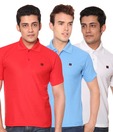 Rudham Red, Sky Blue & White Pack of 3 Polo T-Shirts
