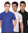 Rudham Royal Blue, White & Black Pack of 3 Polo T-Shirts