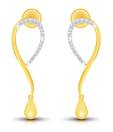 11 Diamonds Long Drops Diamond Studded Silver Earrings