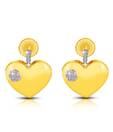 11 Diamonds Solid Heart Diamond Studded Silver Earrings