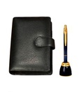 Eco Woods Leathers Business Organizer with Calculator (PI-662) + Pierre Cardin 6th Sense Gold Ball Pen