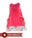 Nauti Nati Red & Pink Summer Dress For Kids