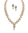 Raaga Jewels Gleaming CZ & Pearl Necklace Set